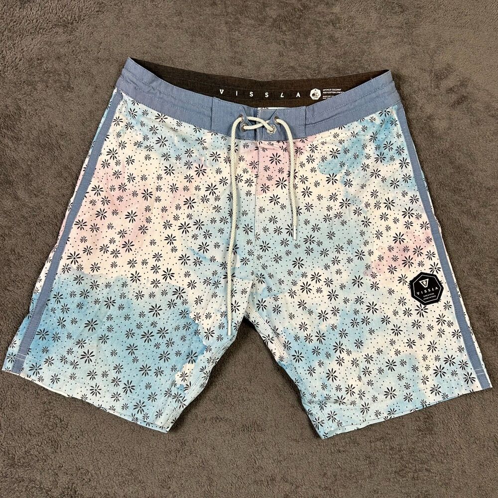 Vissla Tie Dye Floral Boardshorts Men’s 30 Swim Trunks Surf skate quick dry